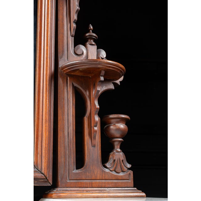 Wood Antique American Victorian Walnut Marble-Top Dresser With Mirror For Sale - Image 7 of 18
