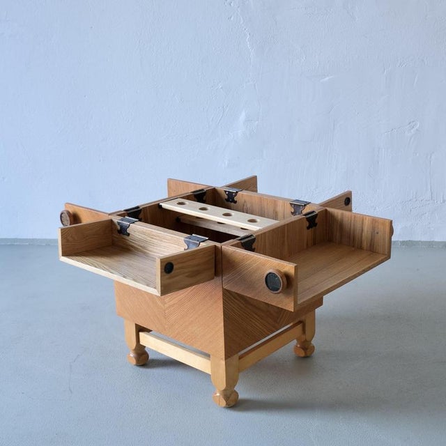 Mid-Century Oak Bar Cabinet Side Table For Sale - Image 6 of 14