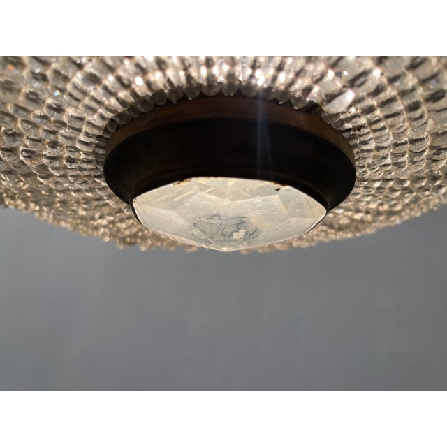 Bronze Crystal Basket Chandelier, 1940s For Sale - Image 3 of 10
