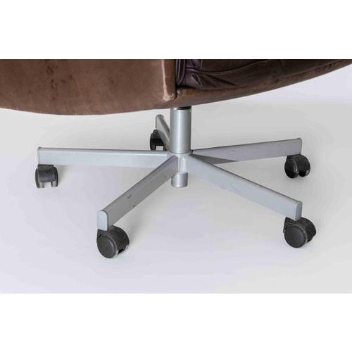 Brown Mid-Century Modern Swivel Lounge Chair, 1960s For Sale - Image 8 of 11