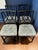 Black Set of 4 Painted McGuire Chairs With Custom Cushions For Sale - Image 8 of 8