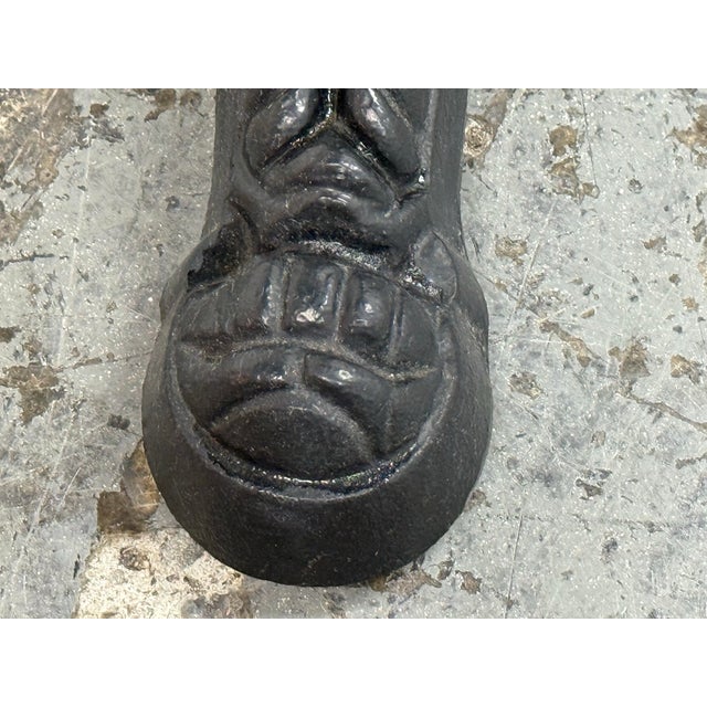Marble Top Industrial Cast Iron Bistro Table For Sale - Image 11 of 12