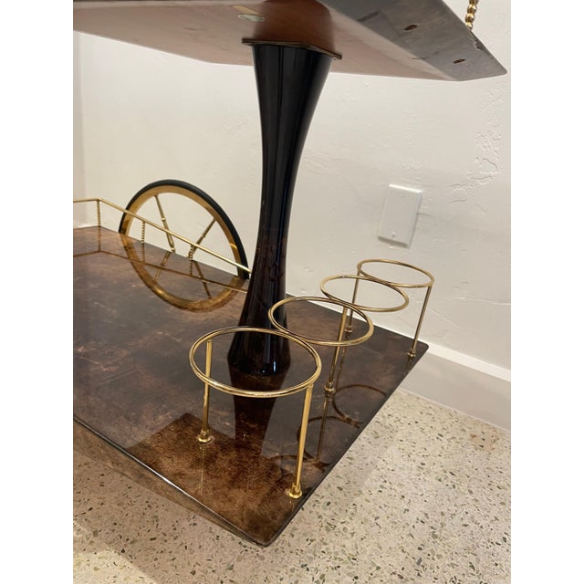 Aldo Tura Geometric Design Bar Cart For Sale - Image 16 of 18