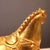 Metal Vintage Gilt Bronze Horse Figure - Tang Style Saddle Sculpture For Sale - Image 7 of 9