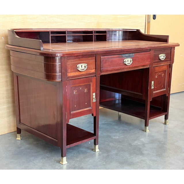 1940s Art Deco Desk Table with Two Faces and Two Levels, 1940 For Sale - Image 5 of 18