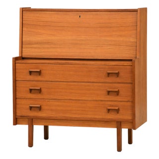 1960s Danish Modern Teak Secretary Desk For Sale