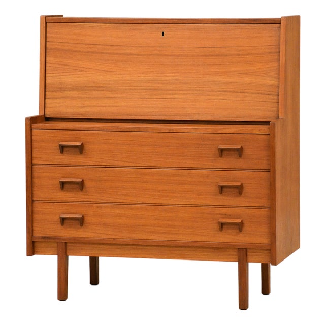 1960s Danish Modern Teak Secretary Desk For Sale