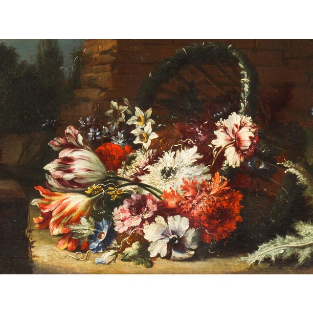 Floral Still Life, 18th-Century, Oil on Canvas, Framed For Sale - Image 3 of 11