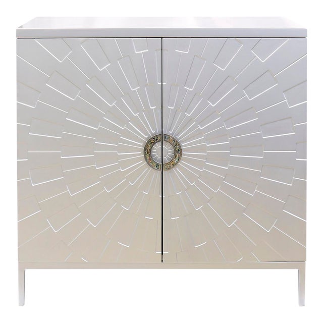 Pasargad Home Calypso Silver Bar Cabinet For Sale