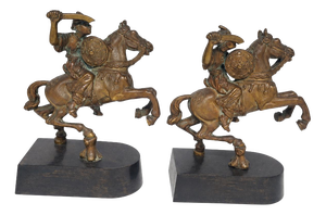 Warriors on Horseback in Bronze, 1950s, Set of 2