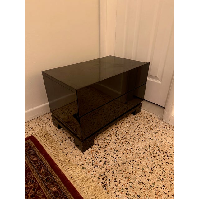 Pair of 1980's Black Lacquered Pekino End Tables Attributed to Roche Bobois For Sale In Miami - Image 6 of 6
