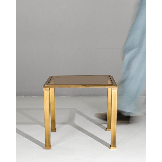20th Century French Pierre Vandel Style Brass & Glass Coffee Table For Sale - Image 17 of 18