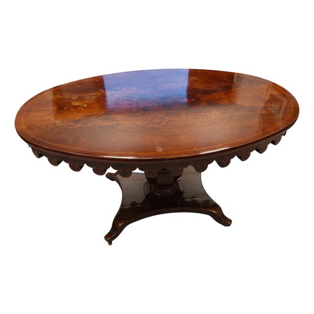 Oval Table in Mahogany, 1830 For Sale