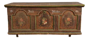Antique Bevelled Softwood Chest, 1900