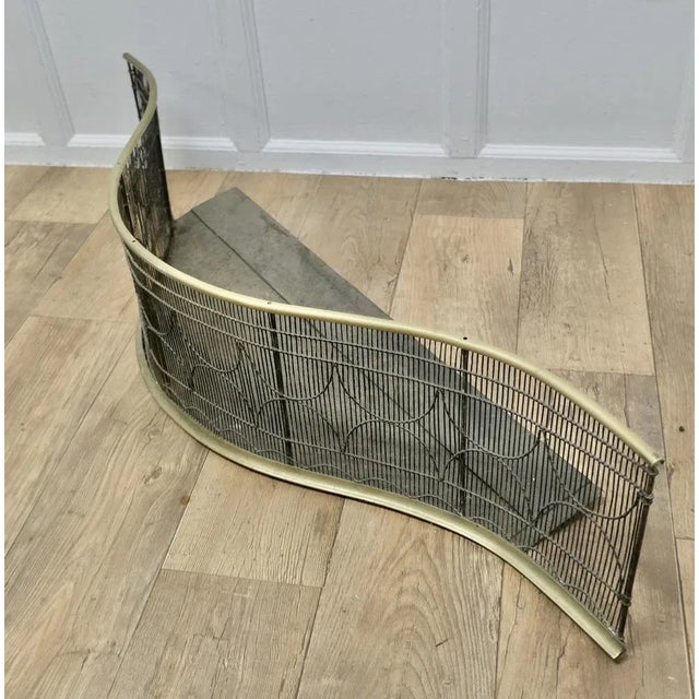 Large Pierced Serpentine Shaped Brass Fender For Sale - Image 4 of 8