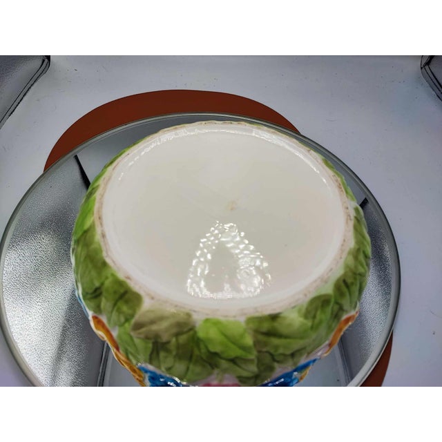 Art deco, flower plate with pansies, dimensions: height 8.5 cm, diameter 21 cm.