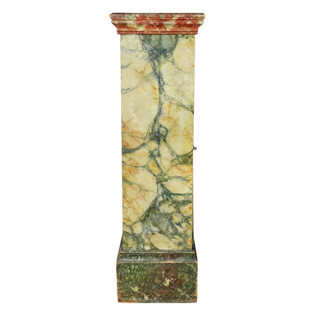 Neoclassical Faux Marble Painted Wood Pedestal or Cabinet For Sale - Image 3 of 9