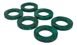 Round Malachite Napkin Rings - Set of 6