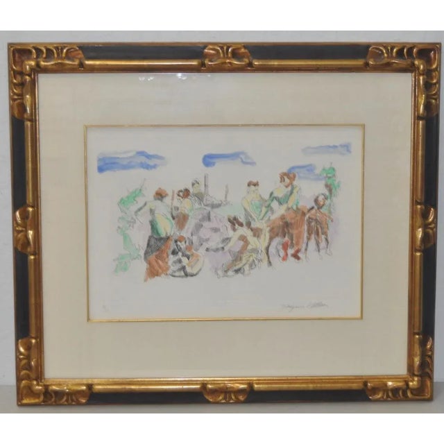 Jacques Villon (1875-1963) original color aquatint c.1961. Original pencil signed etching by listed artist Jacques Villon....
