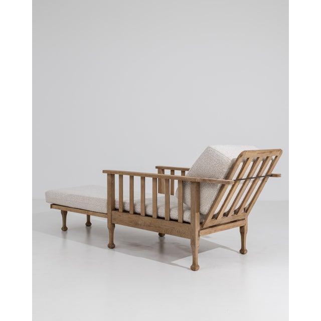 Mid-Century Reclining Lounge Armchair with Pull-Out Footrest in Bouclé Upholstery For Sale - Image 16 of 18
