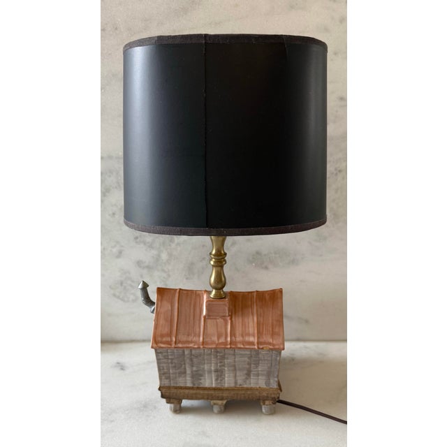 Cabin Vintage Louisville Stoneware Cabin Table Lamp For Sale - Image 3 of 12