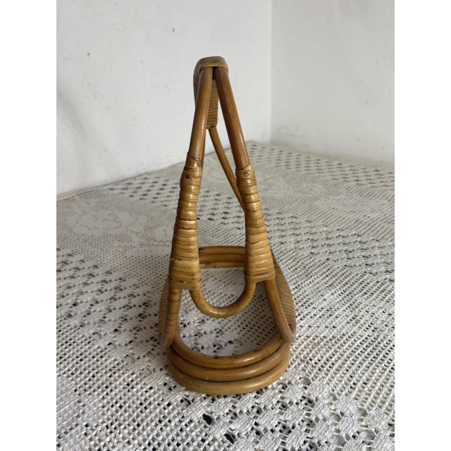 Wood Rattan and Wicker Bottle Holders, 1960s, Set of 2 For Sale - Image 7 of 15