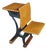 Antique American Solid Maple Classroom School Desk Cast Iron Flip-Up Chair Combo For Sale
