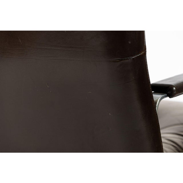 Mid Century French Brown Leather Lounge Chairs by Raphael Raffel 1970s For Sale - Image 10 of 18