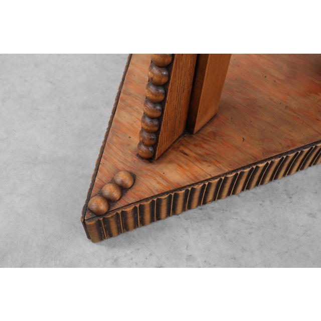 Art Nouveau Triangular Side Table in Carved Wood, 1890s For Sale - Image 9 of 13