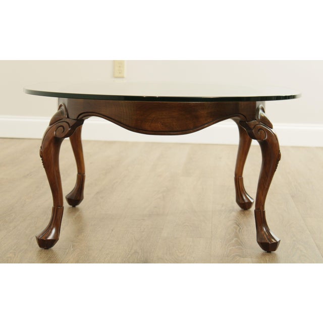 Harden Solid Cherry Oval Glass Top Queen Anne Coffee Table Chairish