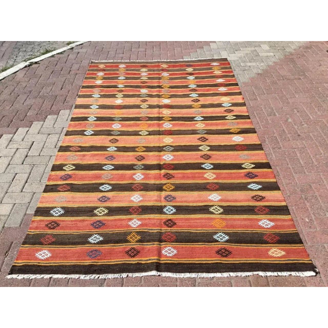 Modern Striped Kilim Rug - 68" X 115" For Sale - Image 11 of 11