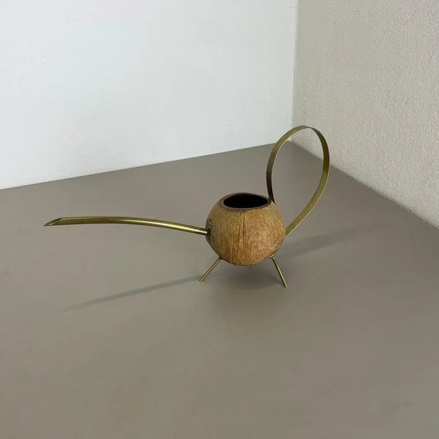 Brass and Coconut Watering Can attributed to Carl Auböck, Austria, 1950s For Sale - Image 3 of 18