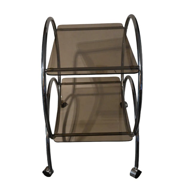 Vintage Chrome Serving Trolley For Sale - Image 5 of 7