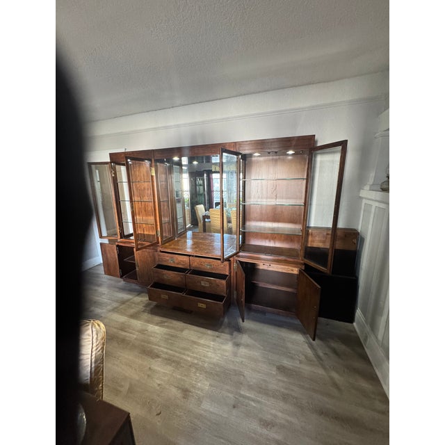 1960s Henredon Campaign Style DIning Room Hutch For Sale - Image 11 of 11