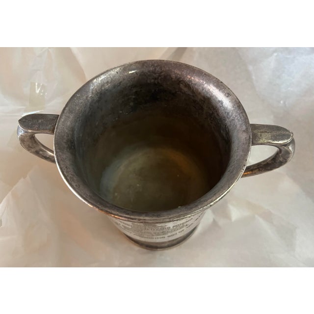 Metal Vintage English Silverplate Trophy Cup “For the Most Promising Boy of the War “. For Sale - Image 7 of 7