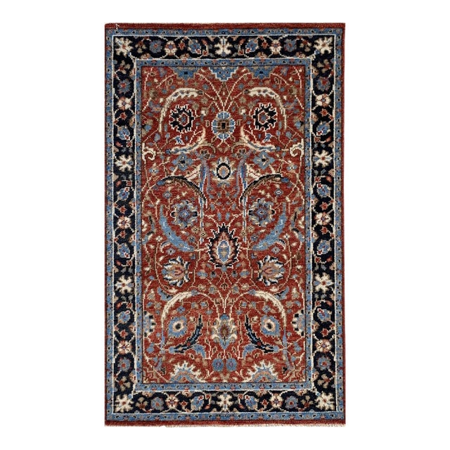 9x12 Rustic Oriental Red Traditional Floral Hand Knotted Wool Carpet Rug For Sale