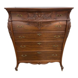 Wb Moses & Sons Serpentine Style Chest of Drawers For Sale