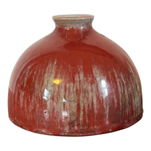 Antique Late Qing 19th Century Chinese Sang De Boeuf Oxblood Flambe Glaze Scholar's Desk Water Pot or Taibai Jar