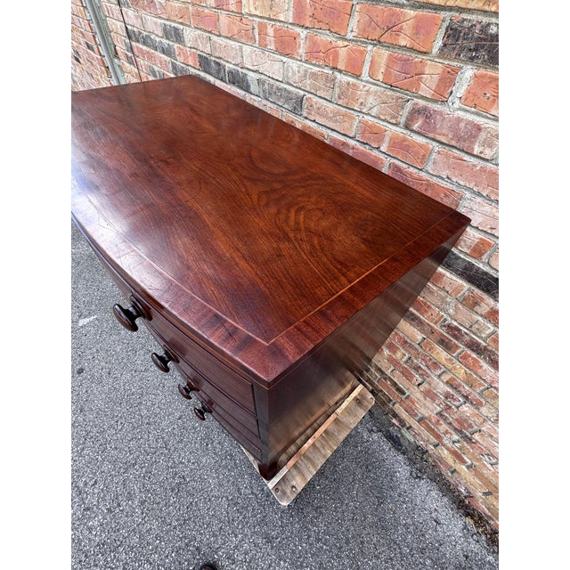 Late 19th Century 19th Century English Bow Front Chest of Drawers For Sale - Image 5 of 10