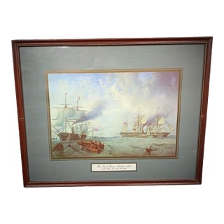 Mid 20th Century Framed Print "The Naval Review Spithead" by John Wilson For Sale