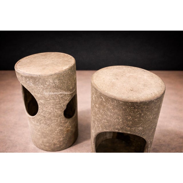1960s Set of 3 Stools in Fiber Cement, Unknown, 1960s For Sale - Image 5 of 7