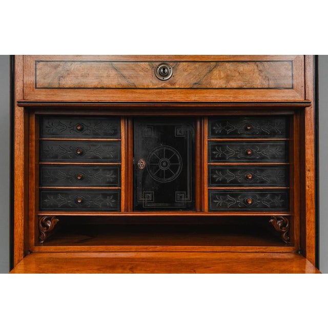 Historicist Civil Secretaire Desk in Walnut, 2nd Half of the 19th Century For Sale - Image 17 of 18