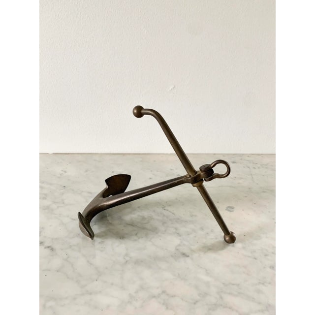 Contemporary Vintage Brass Anchor Paperweight For Sale - Image 3 of 9