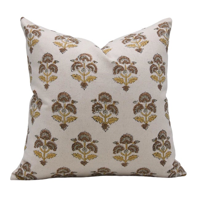 Fabdivine Handmade Block Printed Cushion Cover 24x24 Inch Duck Canvas-Traffic Light For Sale