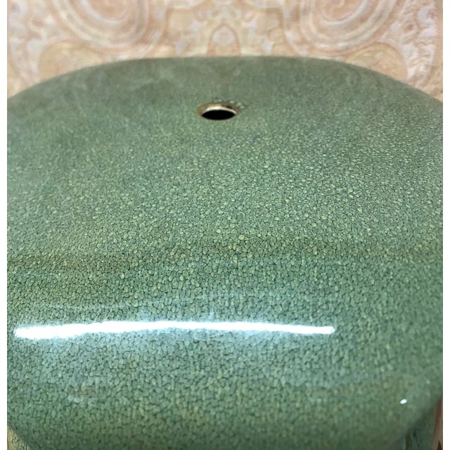 1980’s Owl Two Faced Dripware Pottery Garden Stool For Sale - Image 4 of 5