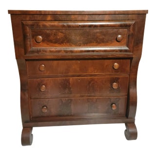 Late 19th Century Antique Empire Style Flamed Mahogany Butler's Desk For Sale