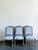 Vintage Carved Wood Dining Chairs With Blue Upholstery - Set of 6 For Sale - Image 4 of 13