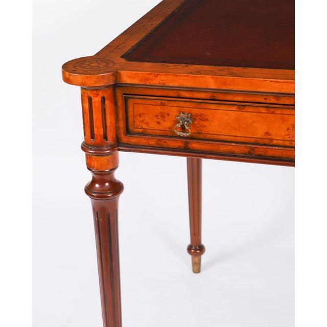 Vintage Birdseye Maple Desk in the style of Gillows, 20th Century For Sale - Image 3 of 17