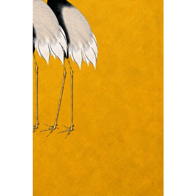Golden Crane Portrait I, Japanese Crane Wall Art, Gold Bird Print, 24" X 36" For Sale In Buffalo - Image 6 of 11