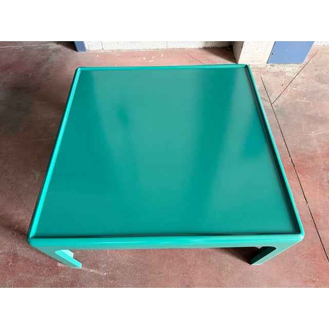 Turquoise Baydur Coffee Table by Peter Ghyczy for Horn Collection, 1960s For Sale - Image 3 of 7